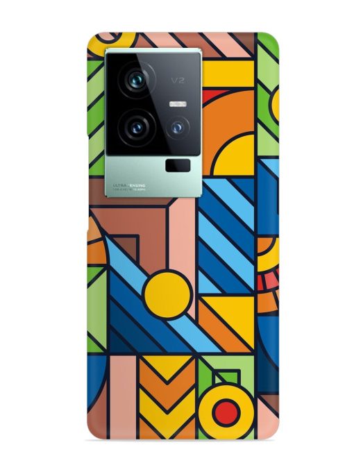 Colorful Geometric Snap Case for Iqoo 11 (5G) Zapvi