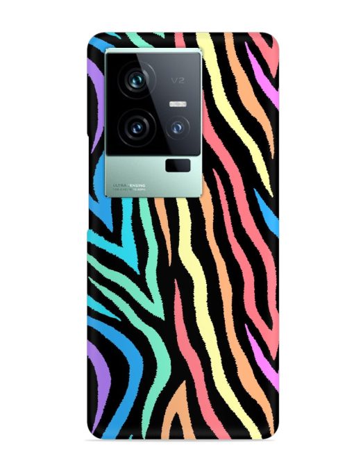 Colorful Abstract Zebra Snap Case for Iqoo 11 (5G) Zapvi