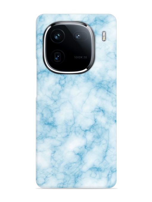 Blue White Natural Marble Snap Case for Iqoo 12 (5G) Zapvi