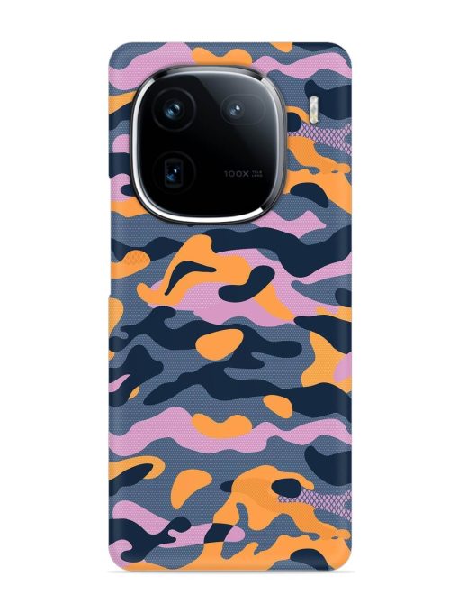 Camouflage Army Military English Orange Art Snap Case for Iqoo 12 (5G)