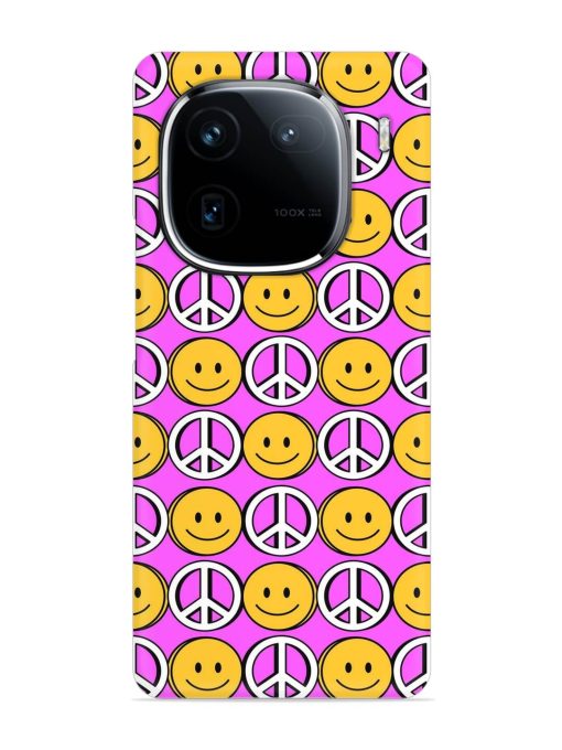 Smiley Face Peace Snap Case for Iqoo 12 (5G) Zapvi