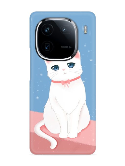 Cute White Cat Snap Case for Iqoo 12 (5G) Zapvi