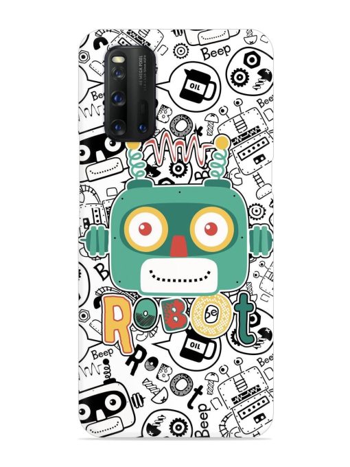 Robot Modern Seamless Pattern Snap Case for Iqoo 3 Zapvi