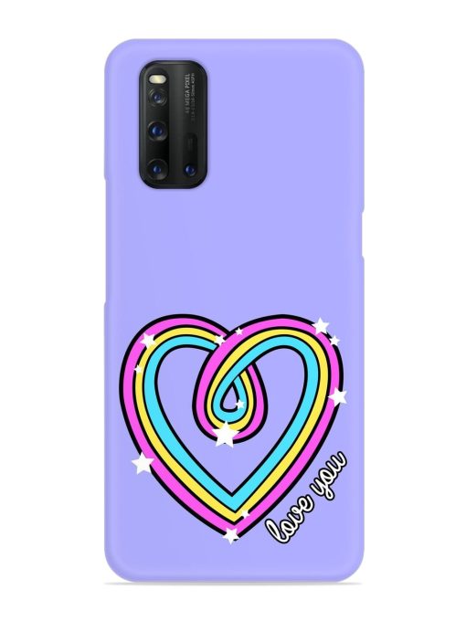 Colorful Rainbow Heart Snap Case for Iqoo 3 Zapvi