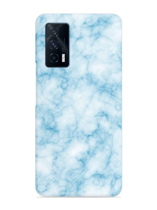 Blue White Natural Marble Snap Case for Iqoo 7 (5G) Zapvi