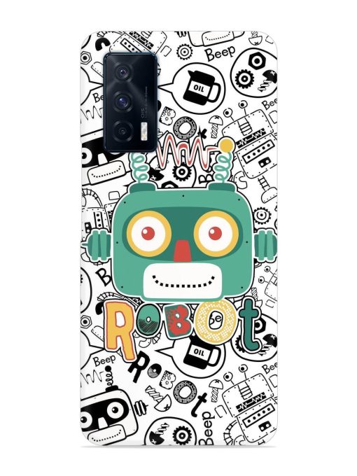 Robot Modern Seamless Pattern Snap Case for Iqoo 7 (5G) Zapvi