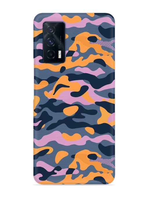 Camouflage Army Military English Orange Art Snap Case for Iqoo 7 (5G) Zapvi