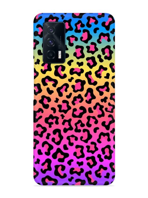 Neon Rainbow Colored Snap Case for Iqoo 7 (5G) Zapvi