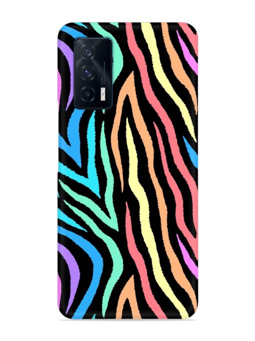 Colorful Abstract Zebra Snap Case for Iqoo 7 (5G) Zapvi