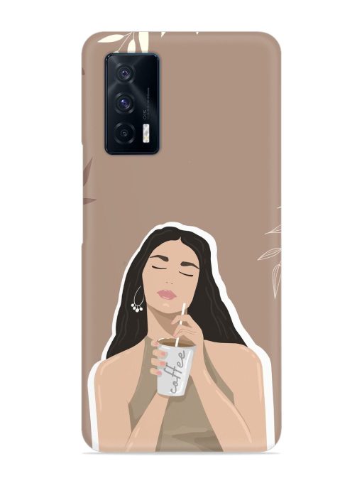 Girl With Coffee Snap Case for Iqoo 7 (5G) Zapvi