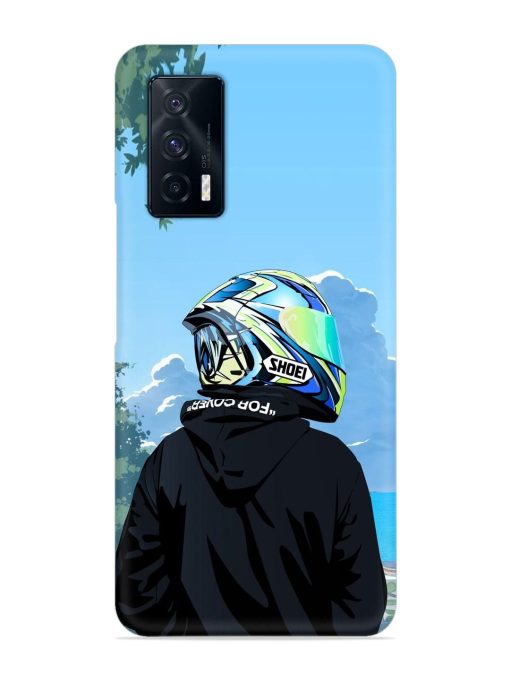 Rider With Helmet Snap Case for Iqoo 7 (5G) Zapvi