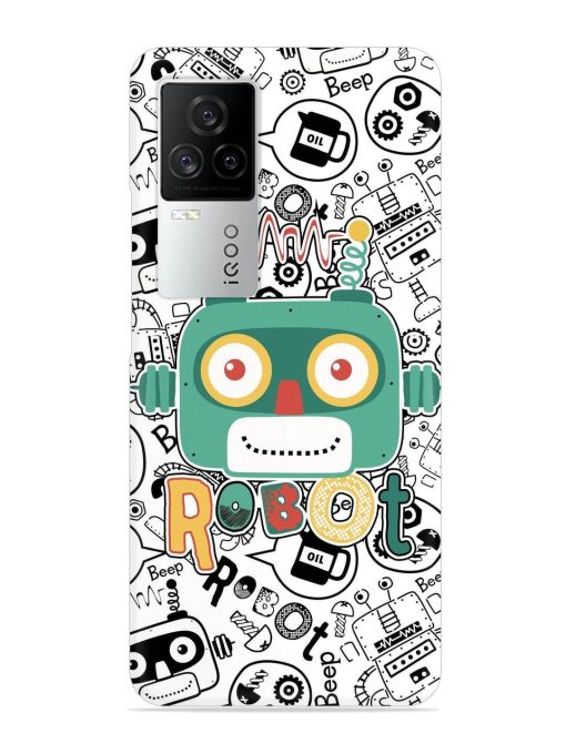 Robot Modern Seamless Pattern Snap Case for Iqoo 7 Legend (5G)