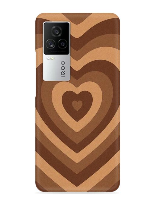 Brown Heart Snap Case for Iqoo 7 Legend (5G)