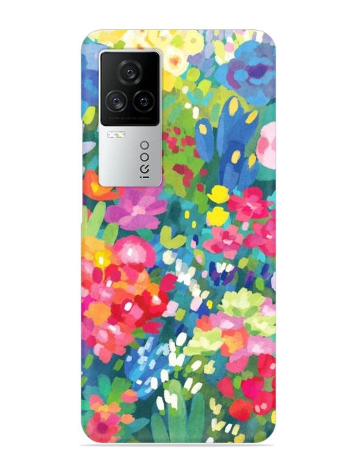 Watercolor Flower Art Snap Case for Iqoo 7 Legend (5G)