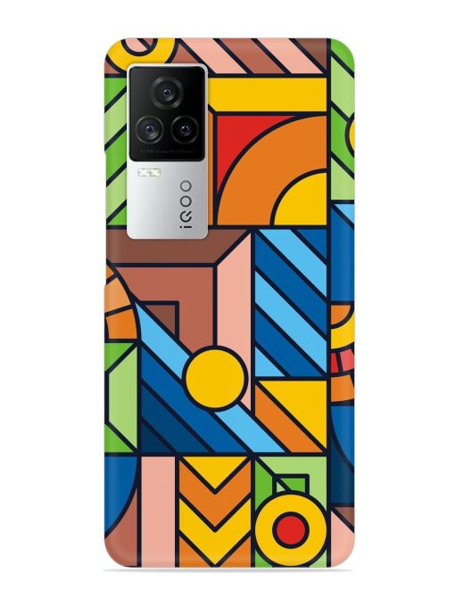 Colorful Geometric Snap Case for Iqoo 7 Legend (5G) Zapvi