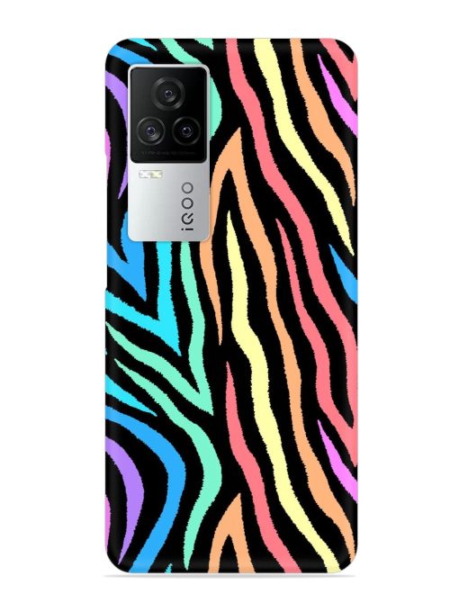 Colorful Abstract Zebra Snap Case for Iqoo 7 Legend (5G)