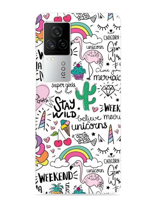 Unicorn Ice Cream Snap Case for Iqoo 7 Legend (5G)