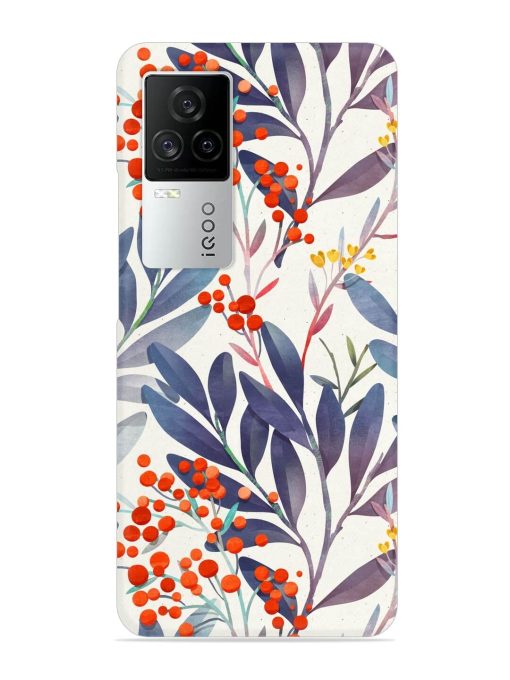 Seamless Floral Pattern Snap Case for Iqoo 7 Legend (5G)