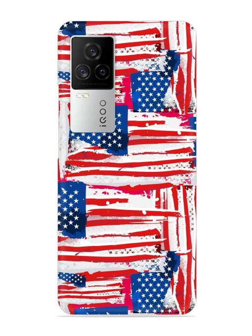 Usa Flag Seamless Snap Case for Iqoo 7 Legend (5G)