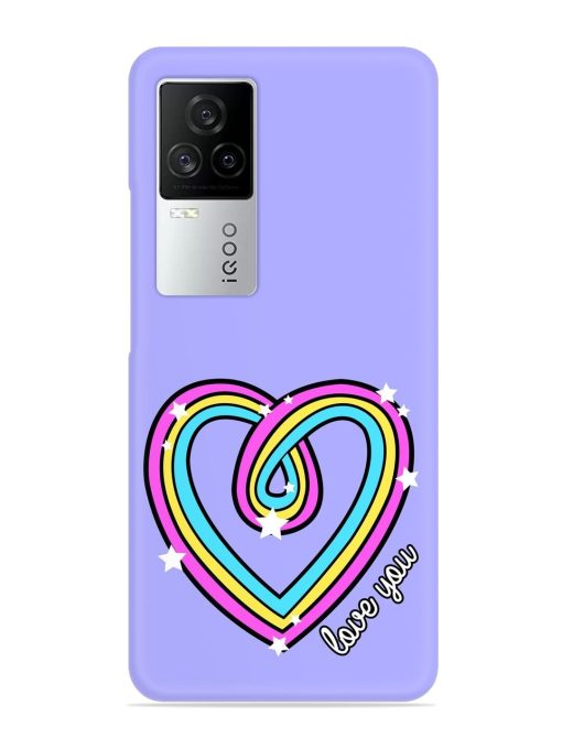 Colorful Rainbow Heart Snap Case for Iqoo 7 Legend (5G) Zapvi