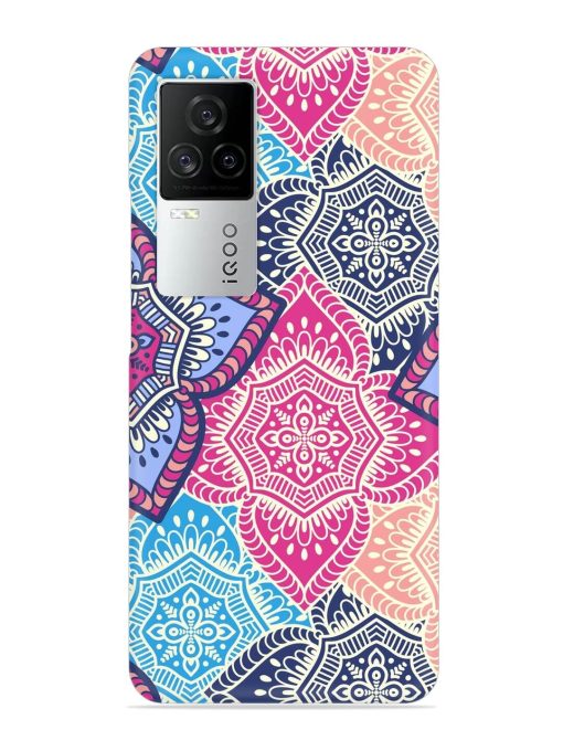 Ethnic Floral Seamless Snap Case for Iqoo 7 Legend (5G) Zapvi