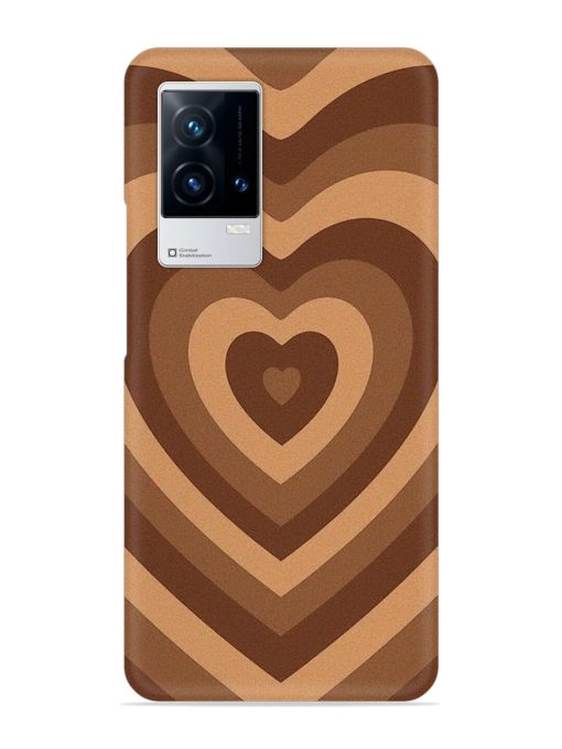 Brown Heart Snap Case for Iqoo 8 Zapvi