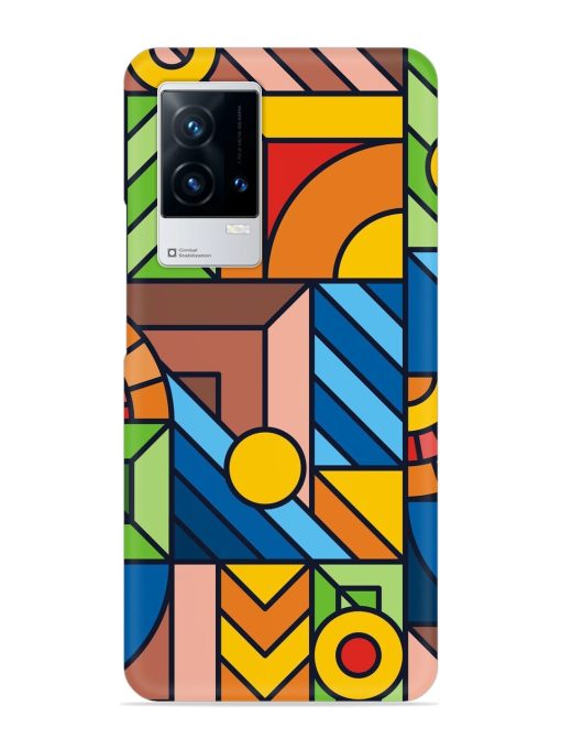 Colorful Geometric Snap Case for Iqoo 8 Zapvi