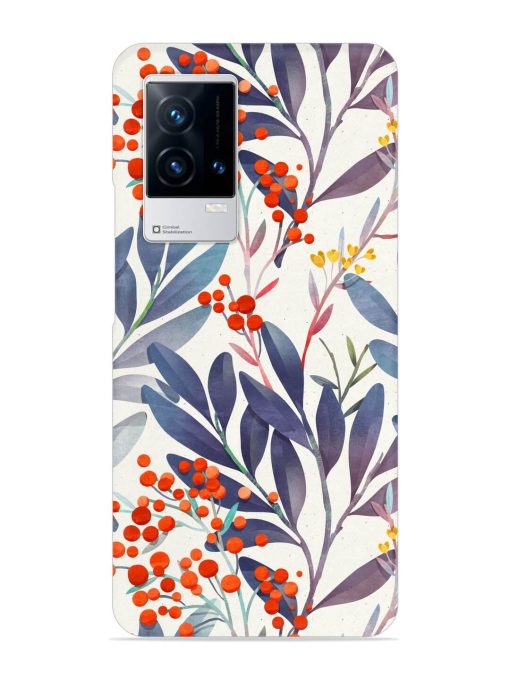 Seamless Floral Pattern Snap Case for Iqoo 8 Zapvi