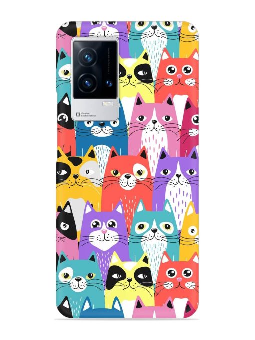 Funny Cartoon Cats Snap Case for Iqoo 8 Zapvi