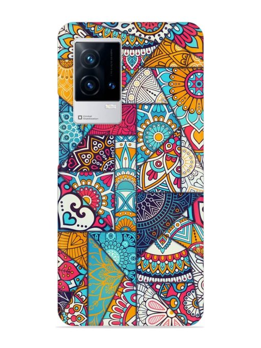 Patchwork Pattern Vintage Snap Case for Iqoo 8 Zapvi