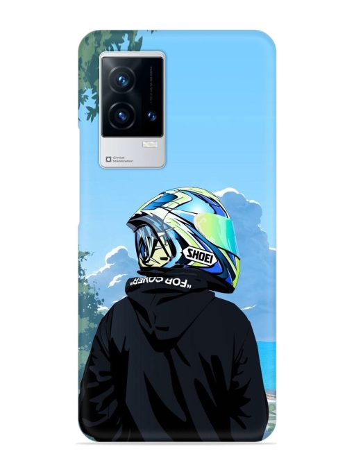 Rider With Helmet Snap Case for Iqoo 8 Zapvi