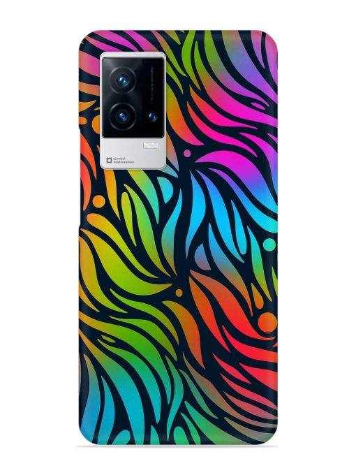 Abstract Leaf Design Snap Case for Iqoo 9 (5G) Zapvi