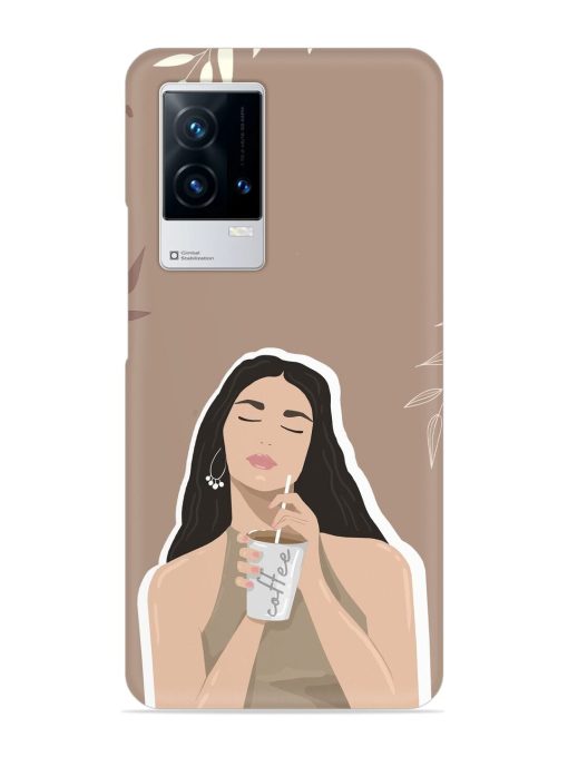 Girl With Coffee Snap Case for Iqoo 9 (5G)