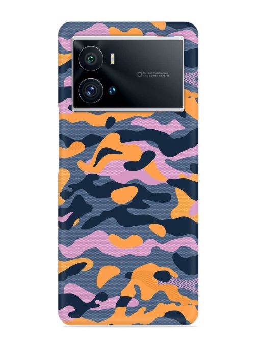 Camouflage Army Military English Orange Art Snap Case for Iqoo 9 Pro Zapvi