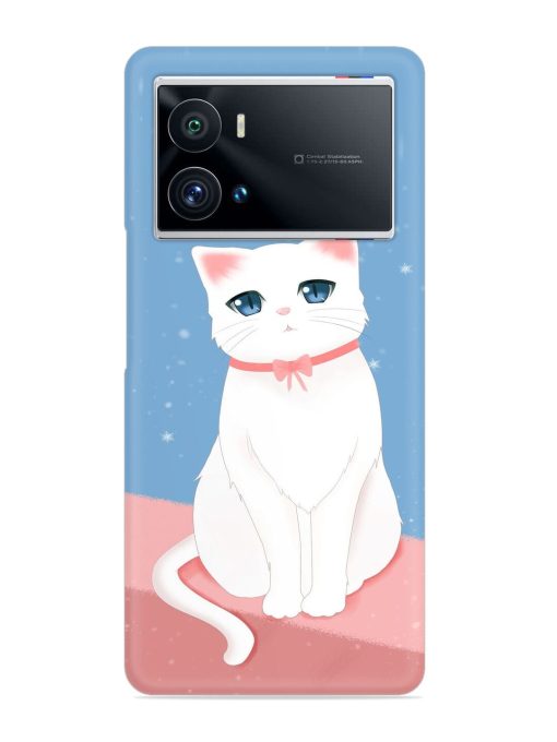 Cute White Cat Snap Case for Iqoo 9 Pro