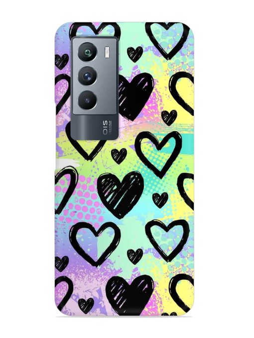 Bright Pattern Hearts Snap Case for Iqoo 9 Se (5G) Zapvi