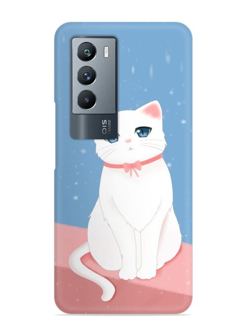 Cute White Cat Snap Case for Iqoo 9 Se (5G)