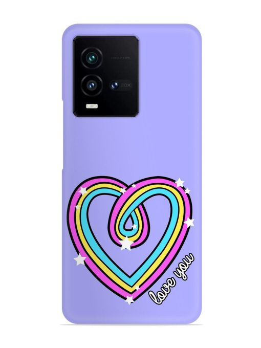 Colorful Rainbow Heart Snap Case for Iqoo 9T (5G)