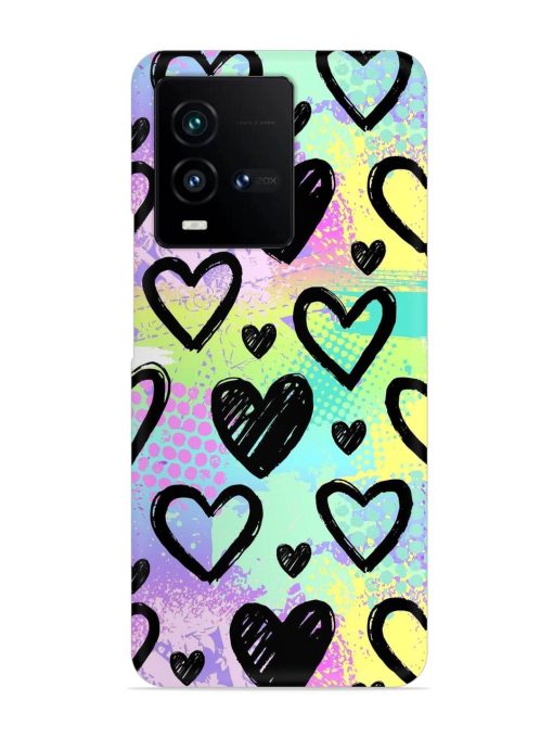 Bright Pattern Hearts Snap Case for Iqoo 9T (5G) Zapvi