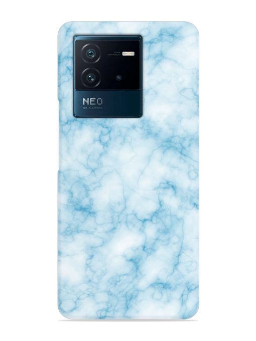 Blue White Natural Marble Snap Case for Iqoo Neo 6 (5G) Zapvi