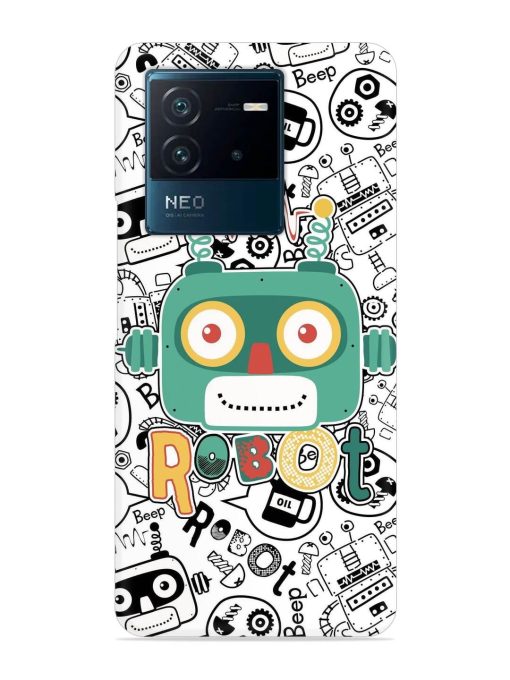 Robot Modern Seamless Pattern Snap Case for Iqoo Neo 6 (5G) Zapvi