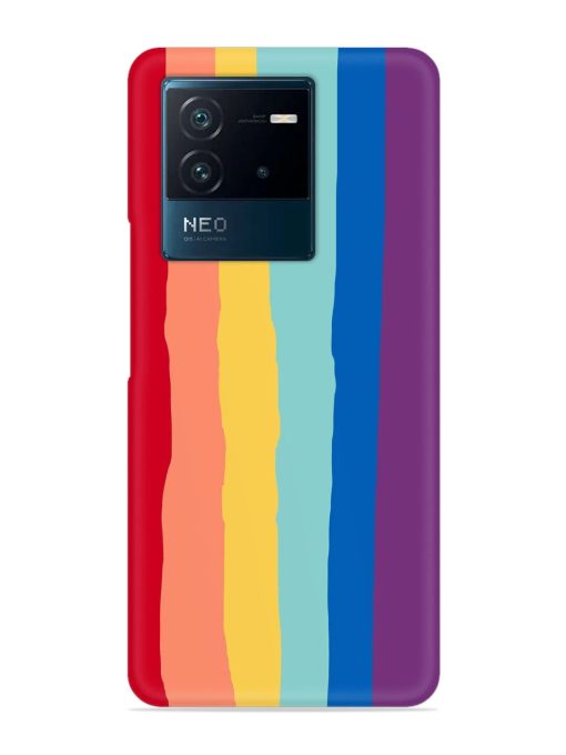 Rainbow Genuine Liquid Snap Case for Iqoo Neo 6 (5G) Zapvi