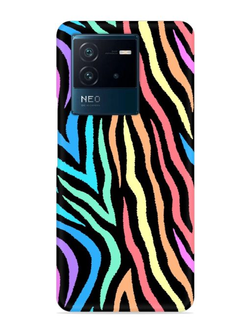 Colorful Abstract Zebra Snap Case for Iqoo Neo 6 (5G) Zapvi