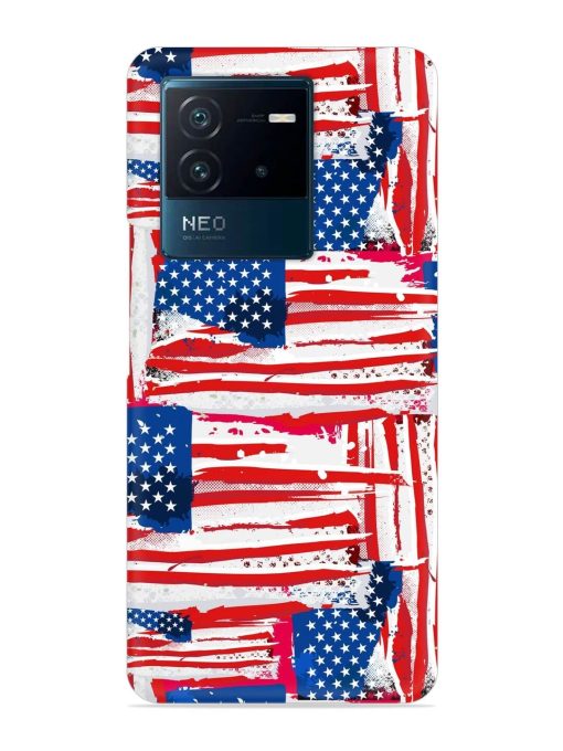 Usa Flag Seamless Snap Case for Iqoo Neo 6 (5G) Zapvi