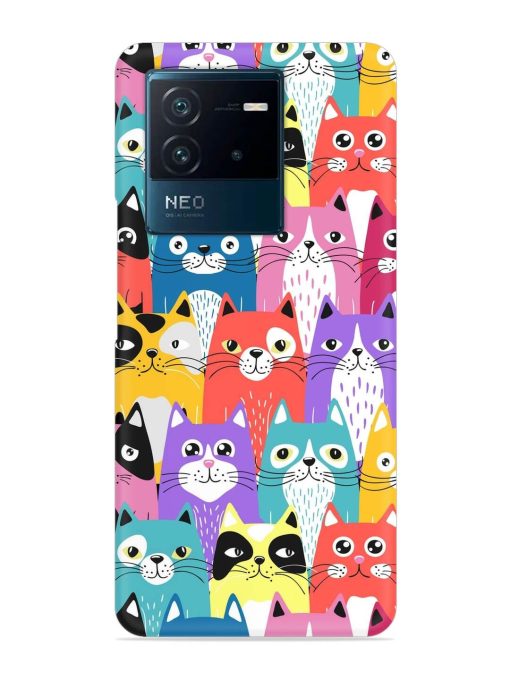 Funny Cartoon Cats Snap Case for Iqoo Neo 6 (5G) Zapvi