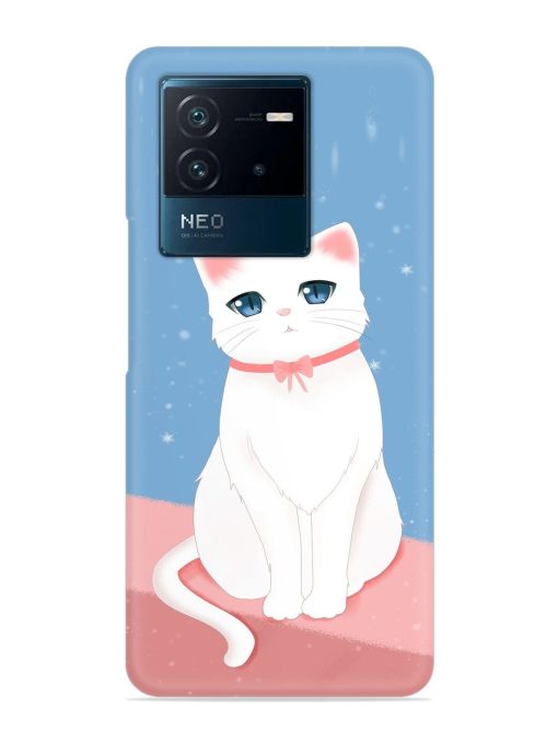 Cute White Cat Snap Case for Iqoo Neo 6 (5G)