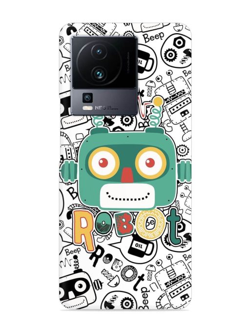 Robot Modern Seamless Pattern Snap Case for Iqoo Neo 7 (5G) Zapvi