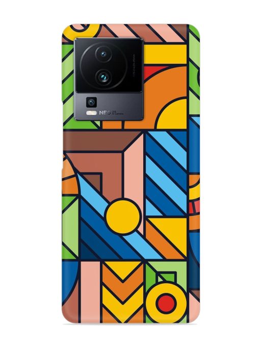 Colorful Geometric Snap Case for Iqoo Neo 7 (5G) Zapvi