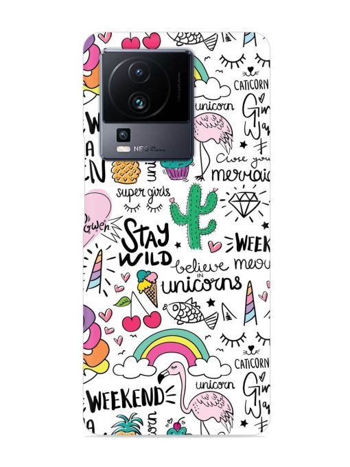 Unicorn Ice Cream Snap Case for Iqoo Neo 7 Pro (5G) Zapvi