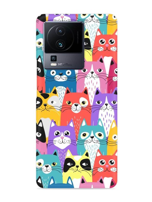 Funny Cartoon Cats Snap Case for Iqoo Neo 7 Pro (5G)